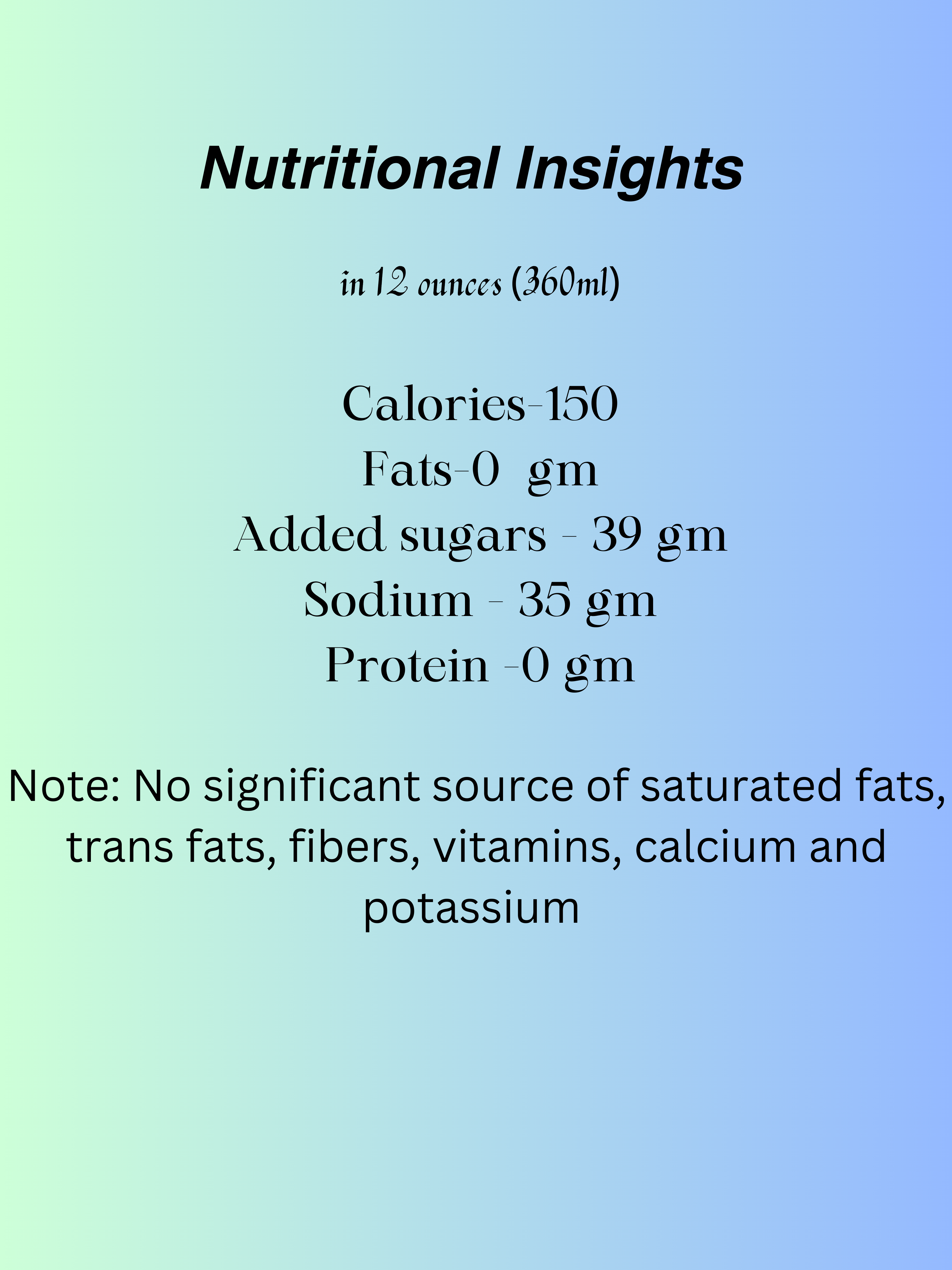 Nutrition insights of starry soda