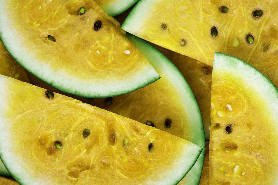 Slices of yellow watermelon