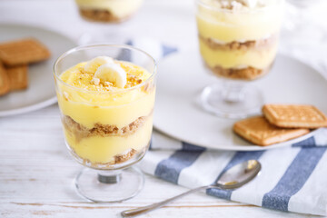 Protein Banana pudding with extra cream