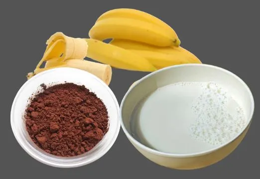 Ingredients for chocolate Banana Smoothie