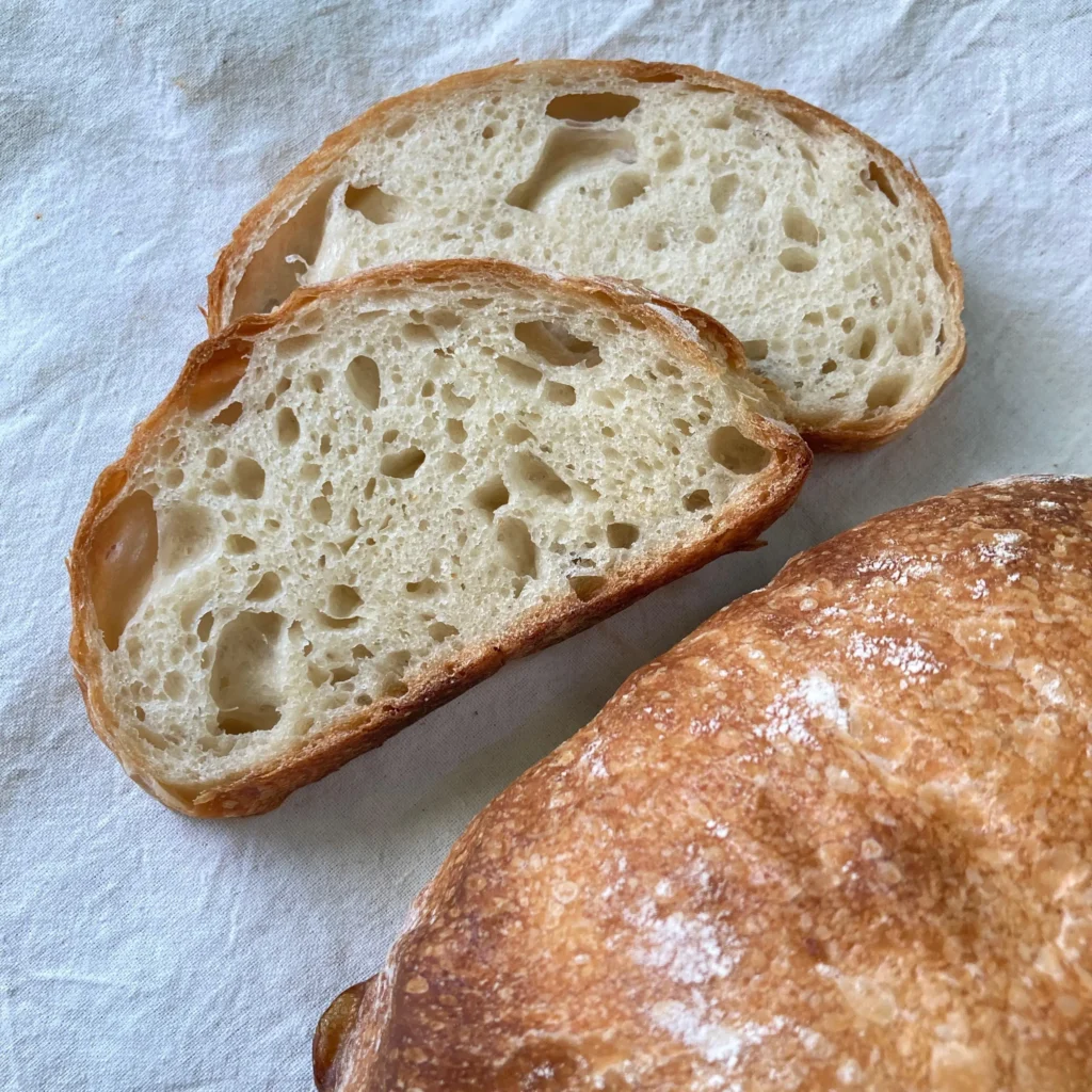 A piece of gluten free sourdough bread