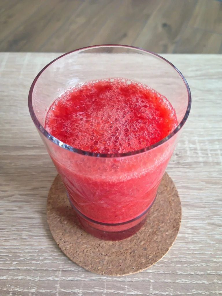 Thick and fresh strawberry juice